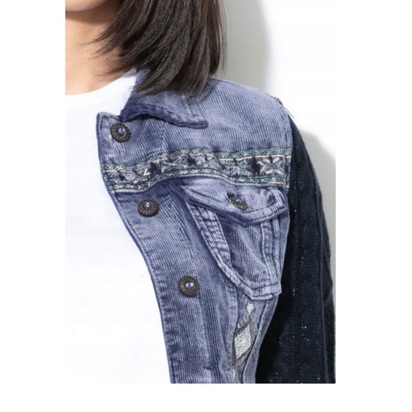 Desigual Blue and Black Denim Jacket - Picture 4 of 9